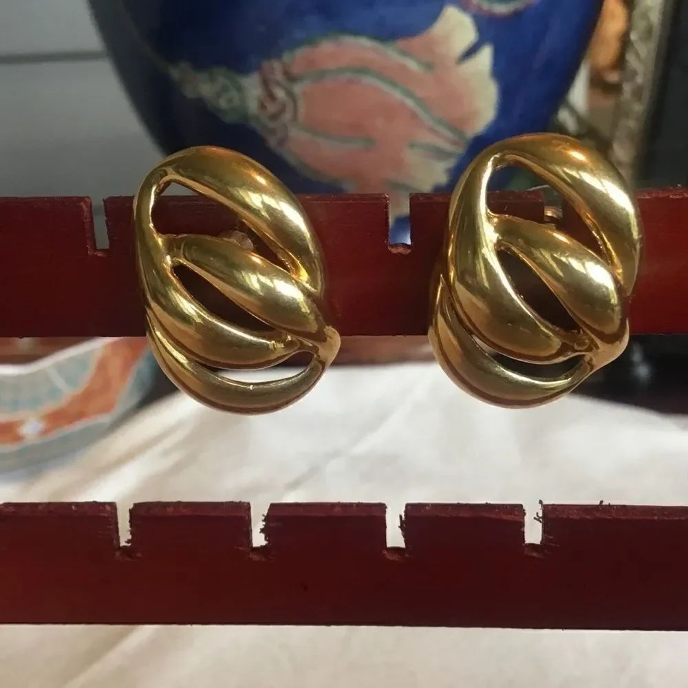 $12 ea or 3/$25. Goldtone Double Swirl Earrings